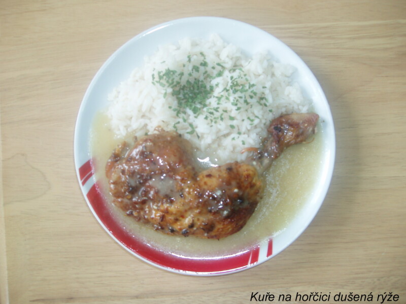 Kuře na hořčici dušená rýže